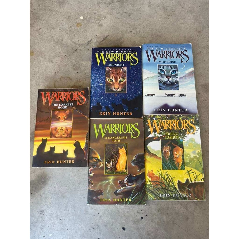 Warriors Book Lot Erin Hunter Midnight Moonrise Darkest Hour Dangerous Path 5 Pk